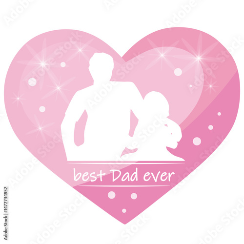 Love Best Ever Dad Father Hugging Kid Silhouette