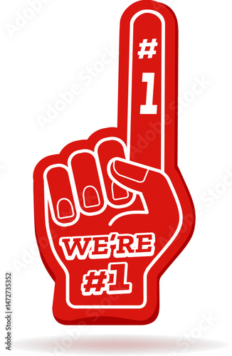 Number one red foam hand
