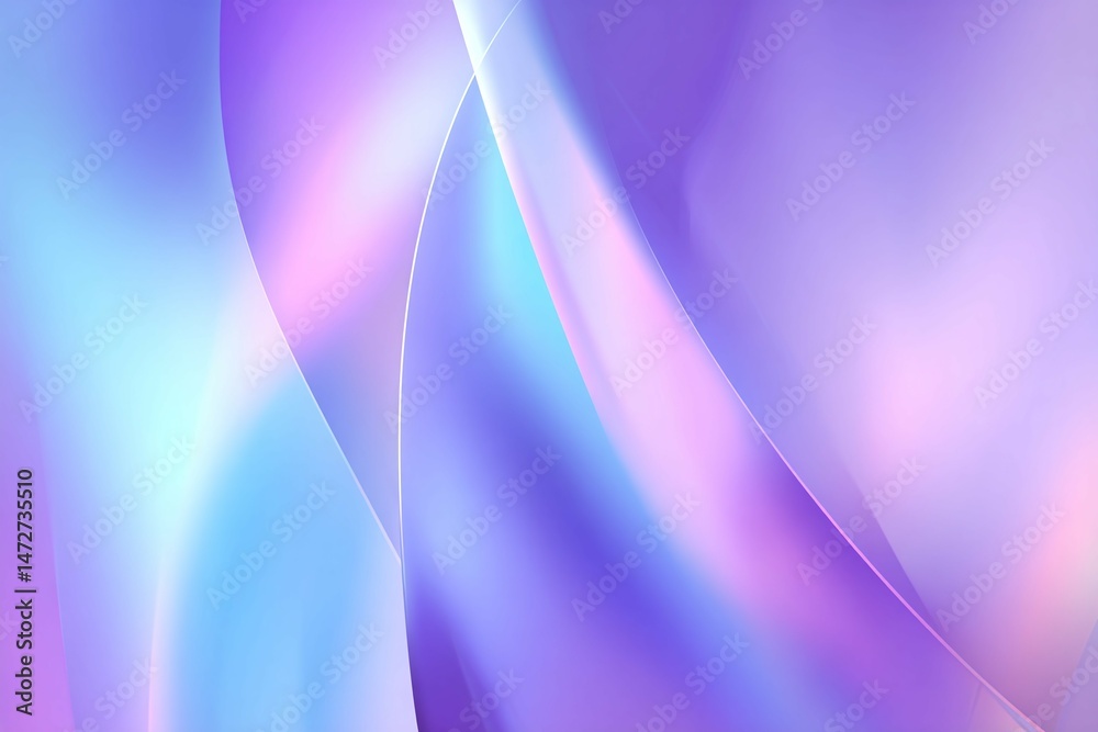 Fototapeta premium Abstract background with flowing shapes in shades of purple pink and blue.