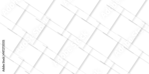 abstract background with white lines. White floor tiles abstract layers smooth 3d shadow vector design wallpaper. abstract white geometric background