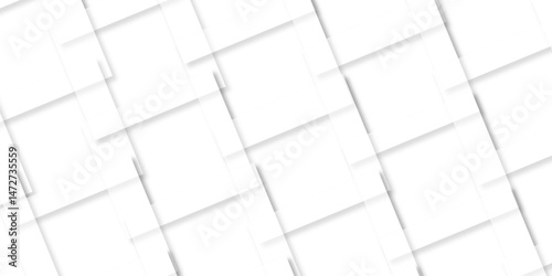 abstract background with white lines. White floor tiles abstract layers smooth 3d shadow vector design wallpaper. abstract white geometric background