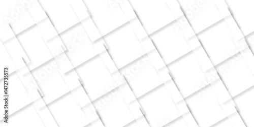 abstract background with white lines. White floor tiles abstract layers smooth 3d shadow vector design wallpaper. abstract white geometric background