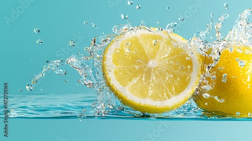 Lemon in Water Splash