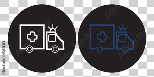 Ambulance icon set. ambulance truck icon vector. ambulance car icon eps 10