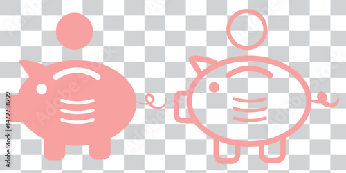 Piggy bank icon vector. piggy money icon eps 10