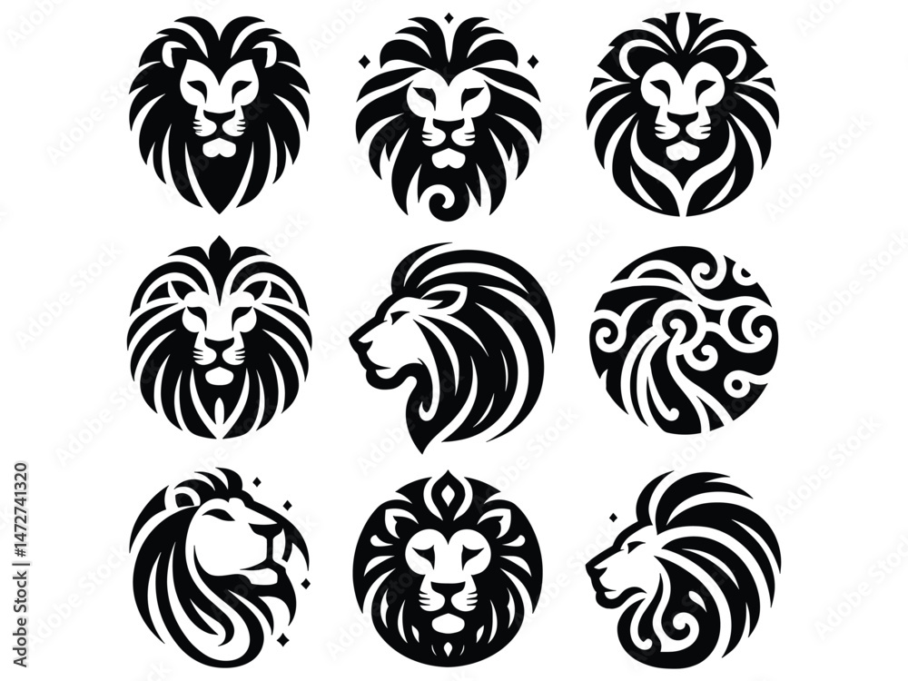 Obraz premium Lion Vector Icon Pack 