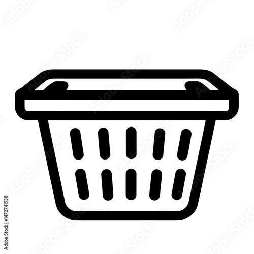 Laundry basket icon in minimal style – concept of household laundry organization sorting and utility container