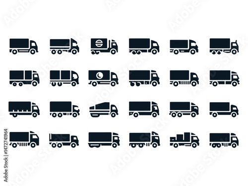 Lorry Vector Icon Pack 