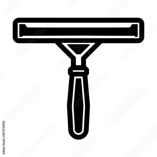Window squeegee icon – concept of glass cleaning tool household surface wipe and hygiene equipment