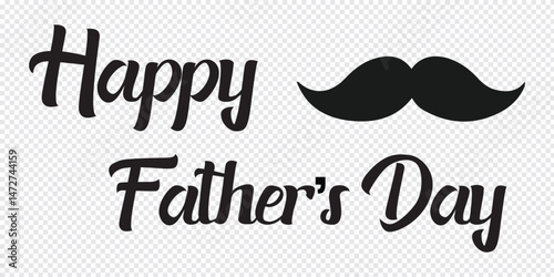 Happy Father's Day logo design, Handwritten text with Father's Day with love vector logo, love for fathers.
