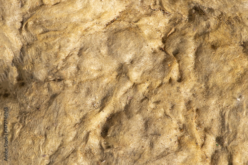 Texture of construction glass wool close-up, glass wool for dulling walls