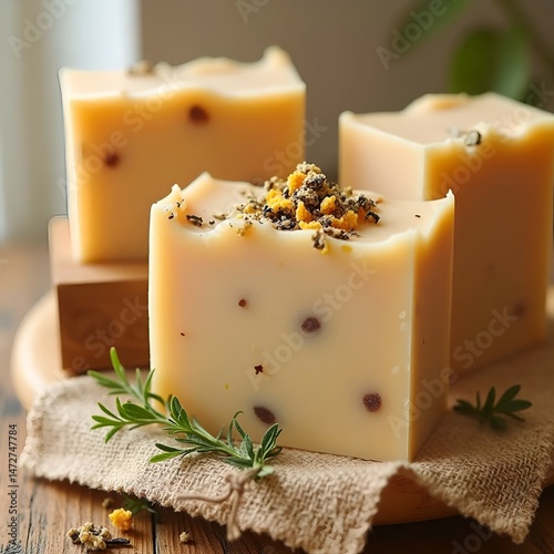 National skin care day -Handmade Soap Close-Up – Artisanal Natural Skincare Photography photo