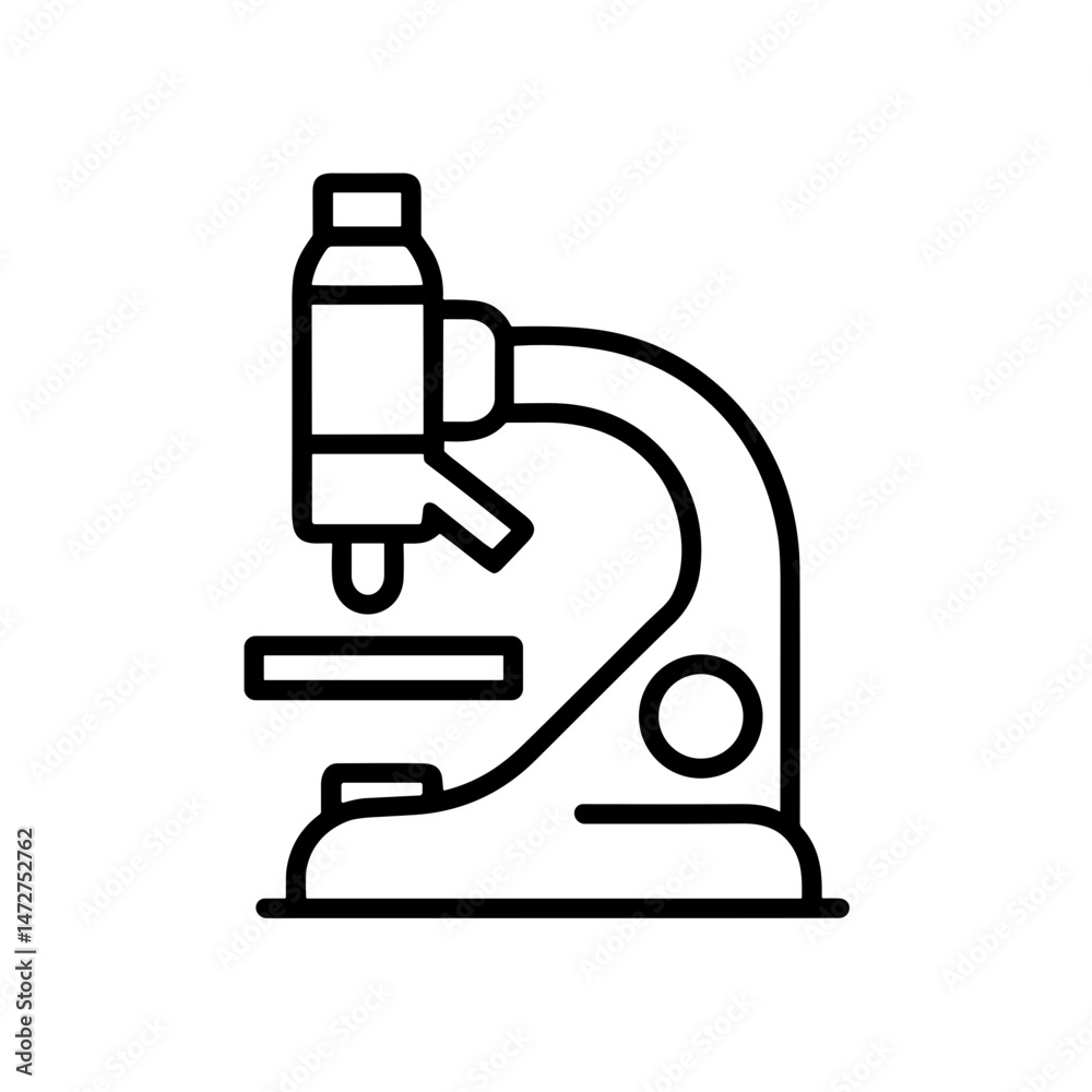Microscope analyzing allergen sample on a clear background Microscope analyzing allergen sample on a clear background