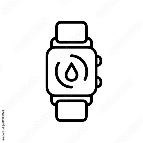 Smartwatch displaying air quality warning in minimalist style  