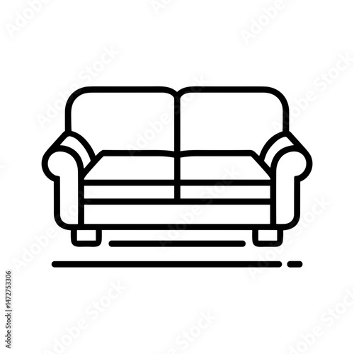 Simple Line Drawing of a Couch for Allergy-Friendly Homes  