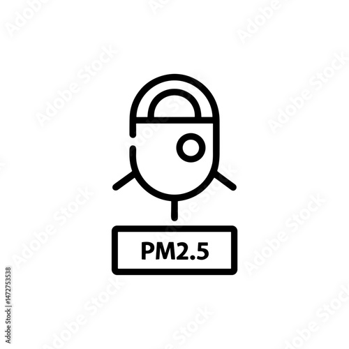 Airborne PM2.5 Particle Icon in Minimalist Design  