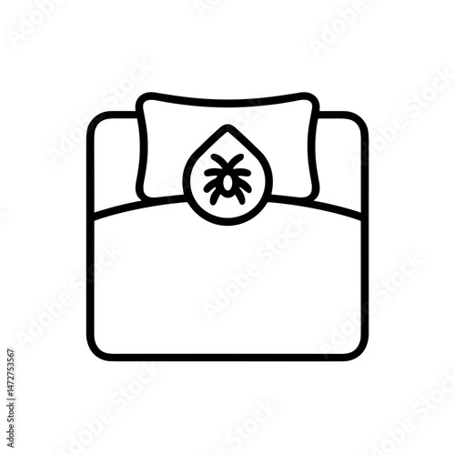 Allergy-Proof Bedding with Tick Icon Illustration  
