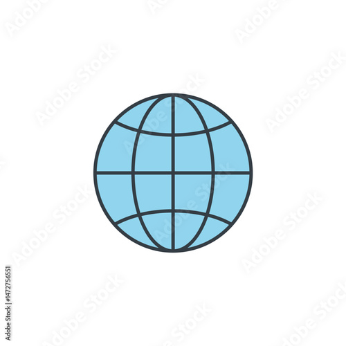 Globe icon symbol vector illustration isolated on white background