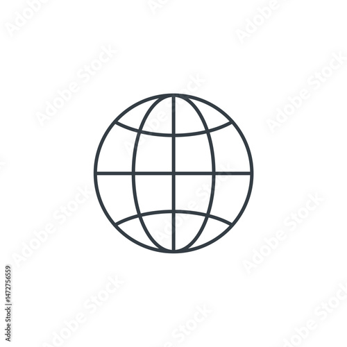 Globe icon symbol vector illustration isolated on white background