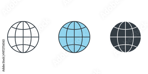 Globe icon symbol vector illustration isolated on white background