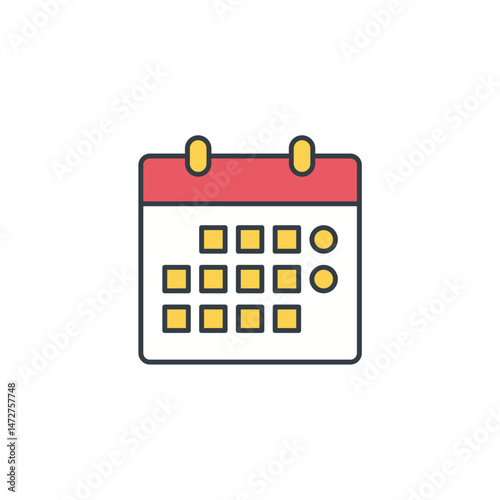 Calendar icon symbol vector illustration isolated on white background