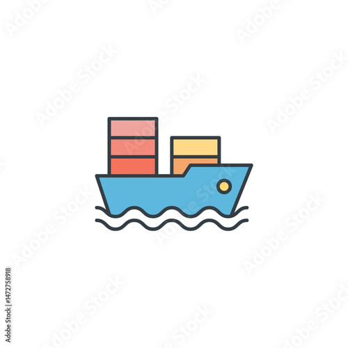 Ship icon symbol vector illustration isolated on white background