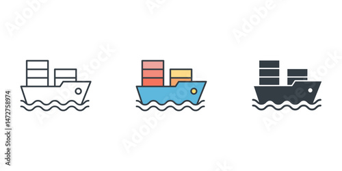 Ship icon symbol vector illustration isolated on white background