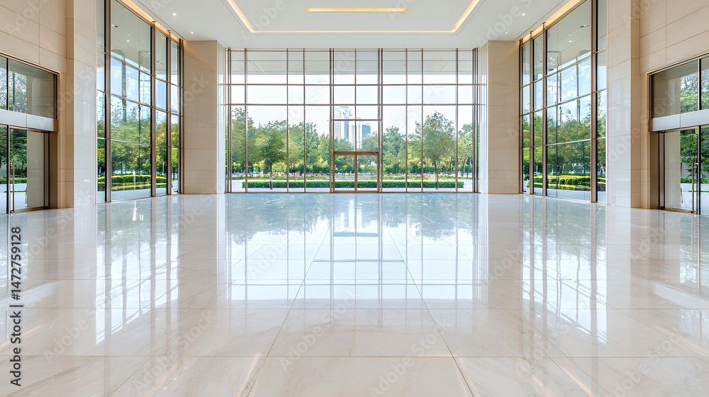 Obraz premium Modern Lobby with Large Windows