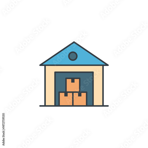 Warehouse icon symbol vector illustration isolated on white background