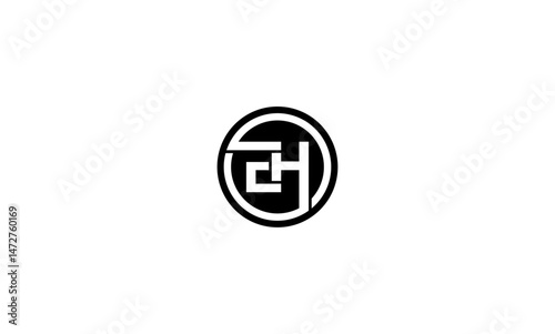 EH initial letter, monogram logo