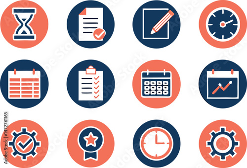 Flat Vector Icon Set ? Business & Project Management Concepts