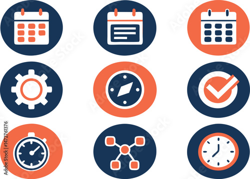 Flat Vector Icon Set ? Business & Project Management Concepts