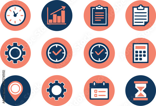 Flat Vector Icon Set ? Business & Project Management Concepts