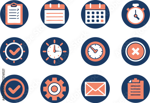Flat Vector Icon Set ? Business & Project Management Concepts