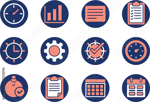 Flat Vector Icon Set ? Business & Project Management Concepts