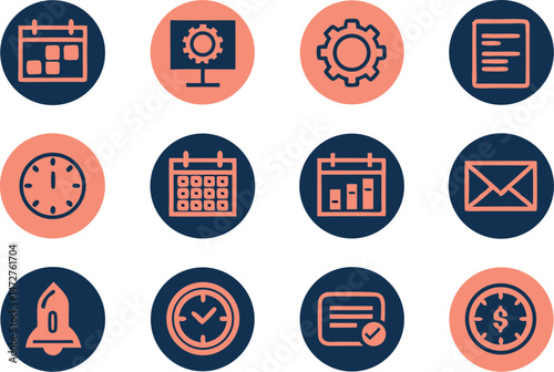 Flat Vector Icon Set ? Business & Project Management Concepts
