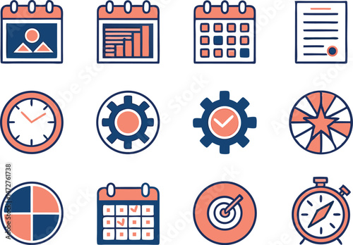 Flat Vector Icon Set ? Business & Project Management Concepts