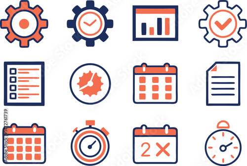 Flat Vector Icon Set ? Business & Project Management Concepts