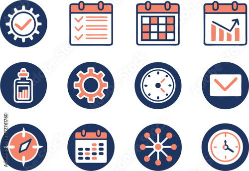 Flat Vector Icon Set ? Business & Project Management Concepts