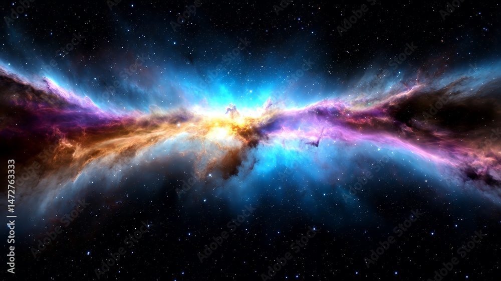 Fototapeta premium Nebula Colorful Universe Scene