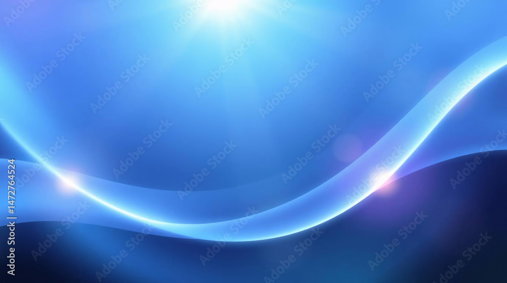 Fototapeta premium Abstract waves in blue and purple with a smooth gradient texture.