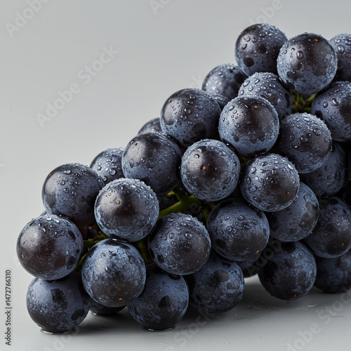 Bunch of grapes with water droplets on them