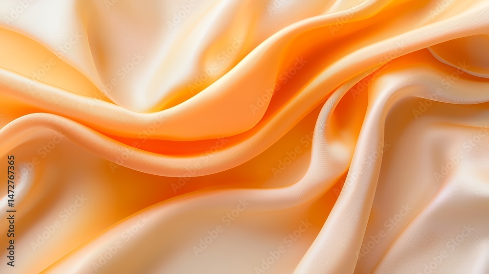 Fototapeta premium Orange Silk Fabric Background