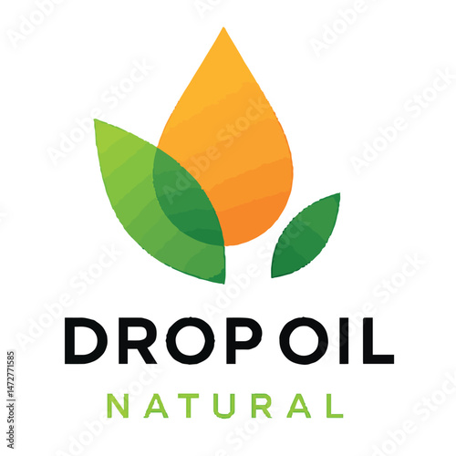 drop oil leaf logo vector icon illustration