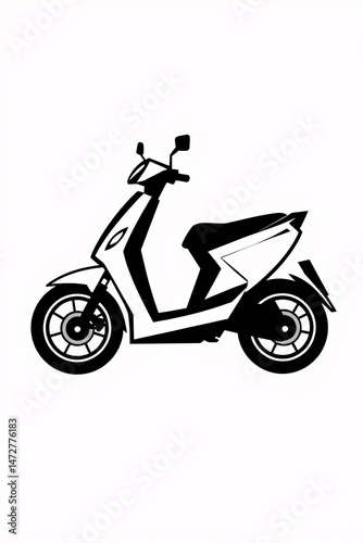 Modern electric scooter in black and white, ideal for urban commuting.
