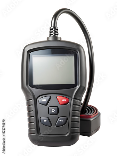 Close up view of a modern electronic car diagnostic tool device