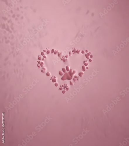 Cute dog paw print heart shape, perfect Valentine's Day wallpaper , dog paw print,  photography