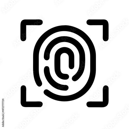 Fingerprint scan icon representing contactless technology and remote services