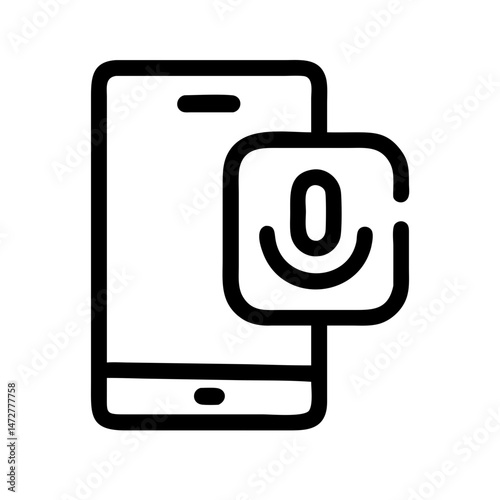 Phone and voice track icon representing contactless technology and remote services