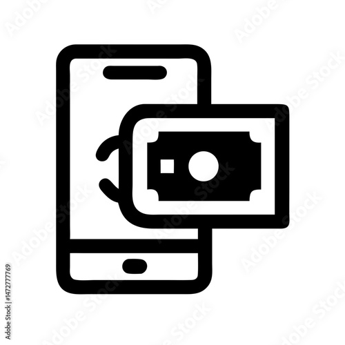 Mobile payment icon representing contactless technology and remote services